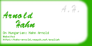 arnold hahn business card